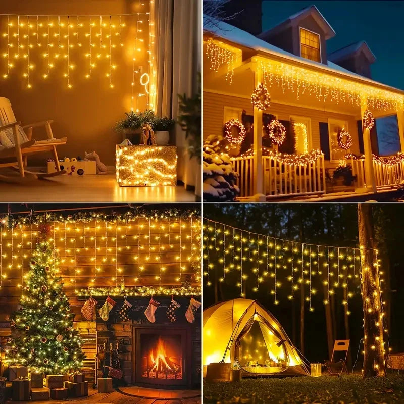 Twinkling Christmas Curtain Lights