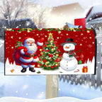 Christmas Santa Clause & Snowman Mailbox Cover