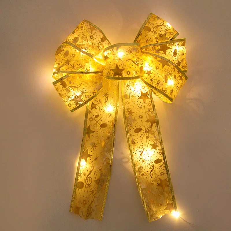 Christmas Tree Bow Ribbon Topper Hanging Ornament