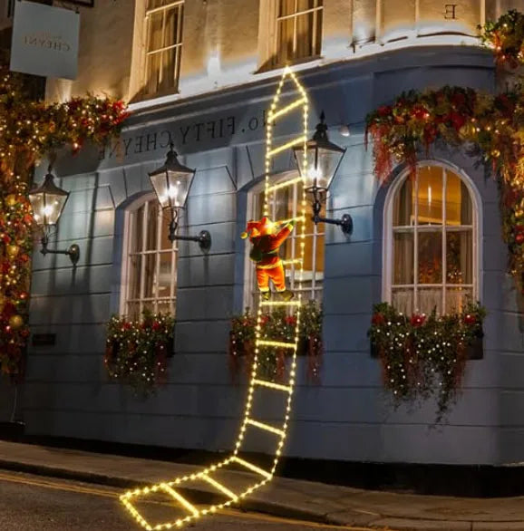 Christmas LED Santa Claus Climbing Ladder Light