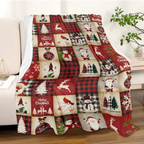 Throw Christmas Theme Pattern Flannel Blanket