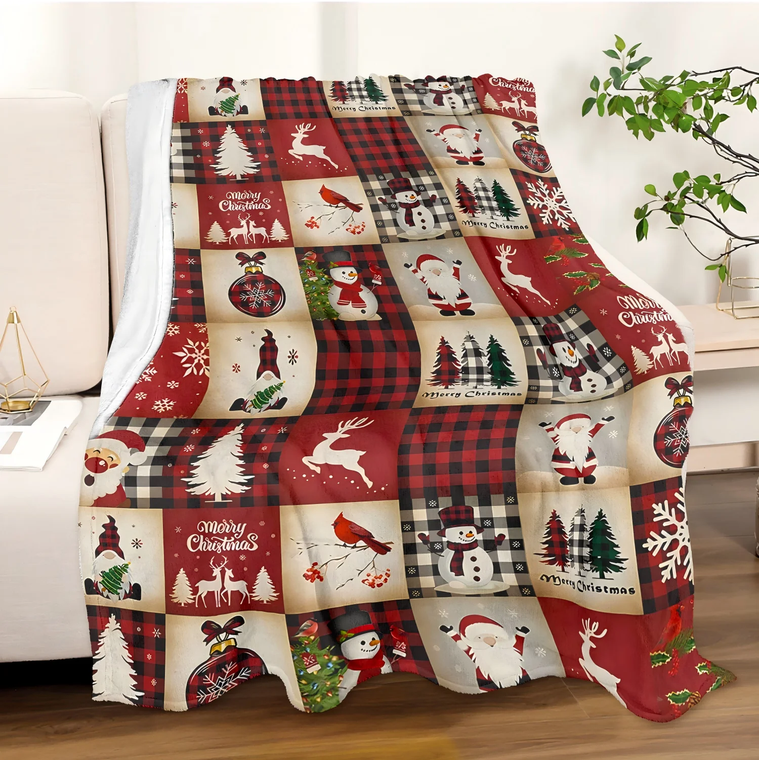 1pc Throw Christmas theme Pattern Flannel Blanket for Couch Bed Sofa Cozy Comfy Warm blankets for Festival Gifts Christmas Decor