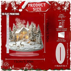 Elegant Acrylic Christmas Snowhouse Reindeer Scene Ornaments