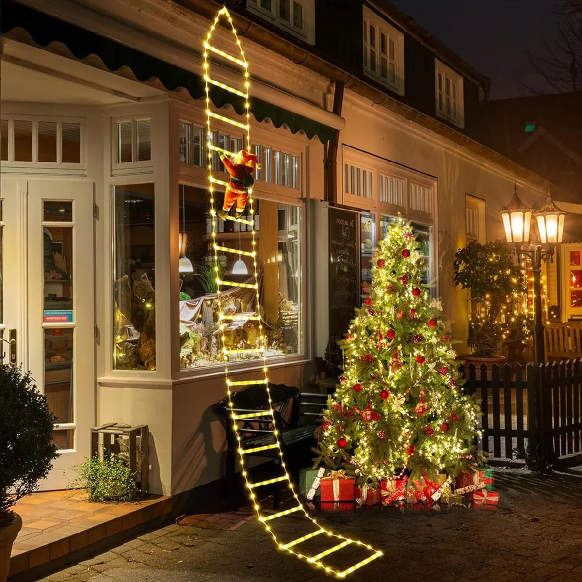 Santa Claus Climbing Ladder Outdoor Christmas Decoration