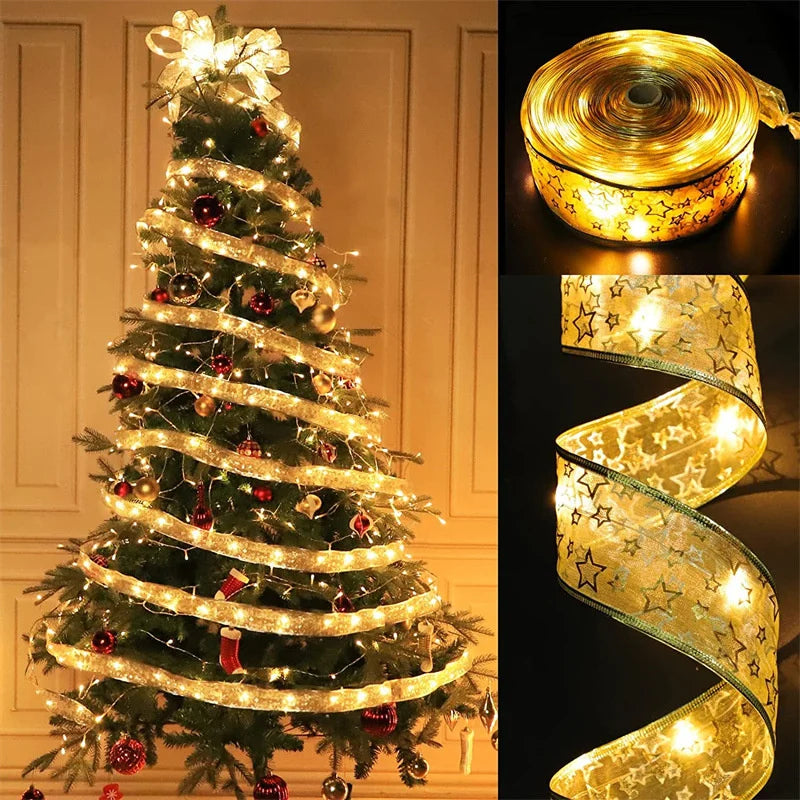 Christmas Ribbon Fairy Lights