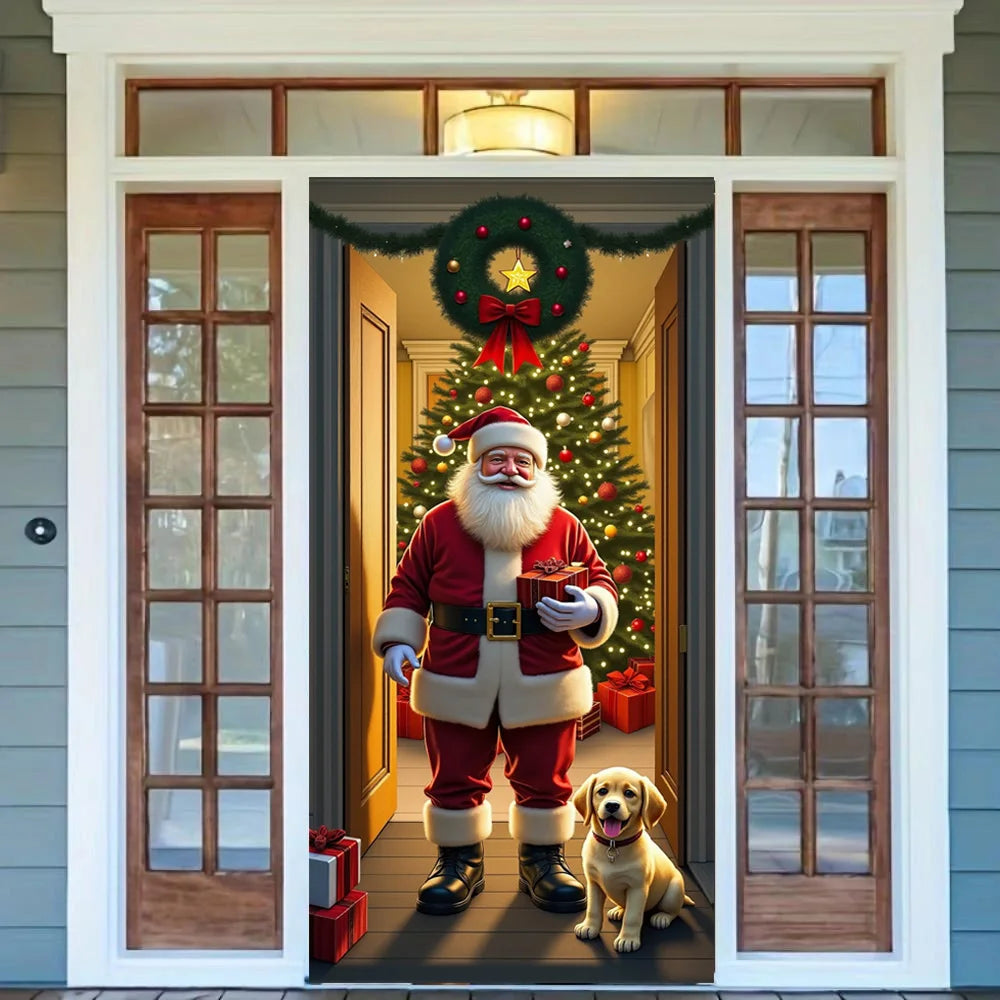 Santa Claus Christmas Tree Door Banner