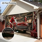 Christmas Santa Clause Mechanic Garage Door Banner