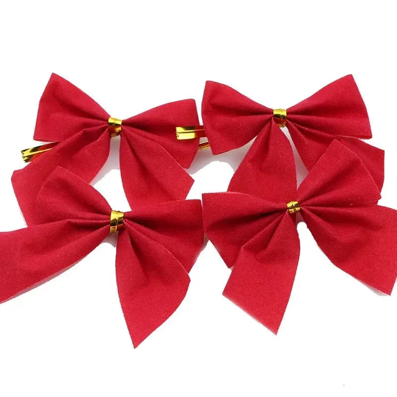 Mini Red and Gold Christmas Bows