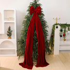 Christmas Bow Red Velvet Tree Toppers Ornament