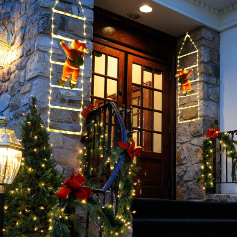 Christmas LED Santa Claus Climbing Ladder Light