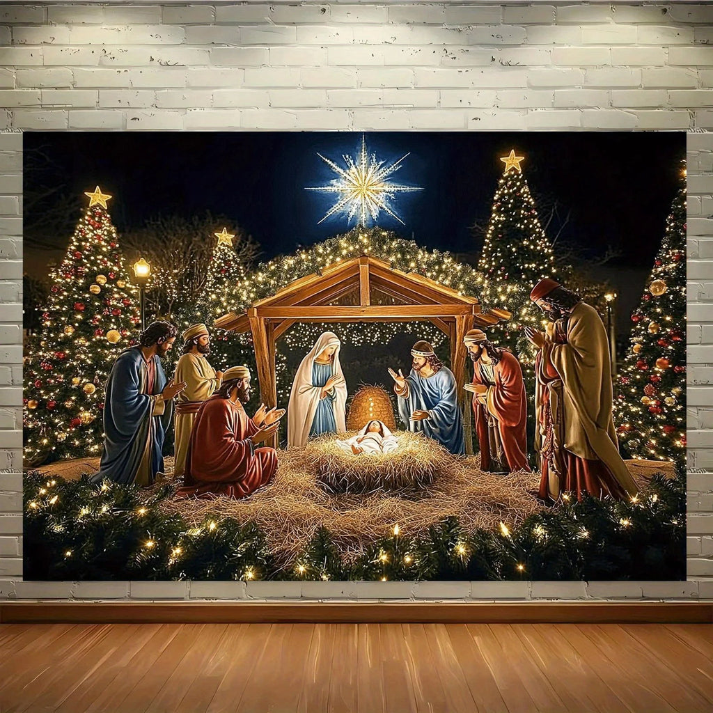 Christmas Nativity Garage Door Banner