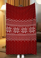 Red Sherpa Christmas Throw Blanket