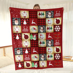 Santa Snowman and Reindeer Throw
