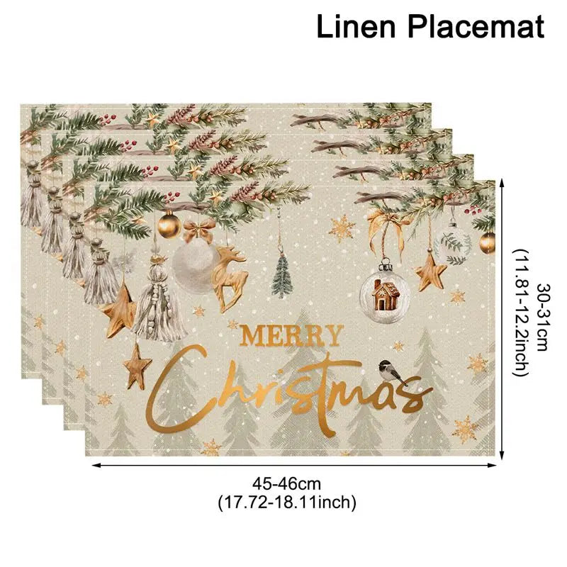 Linen Christmas Tree Placemats