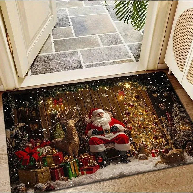 Santa Claus Pattern Christmas Doormat
