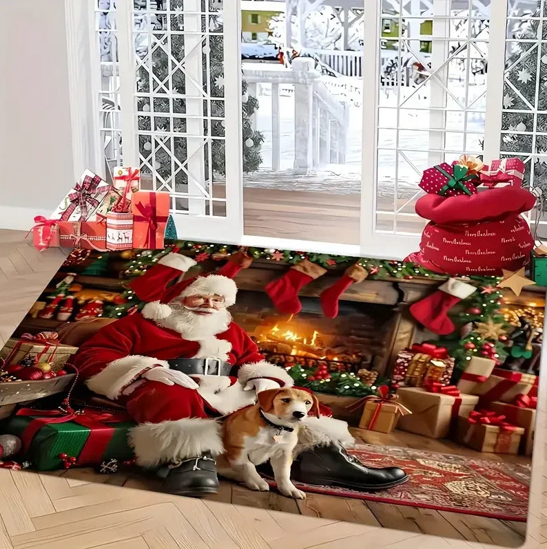 Festive Snowflake Holiday Rug