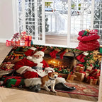 Festive Snowflake Holiday Rug