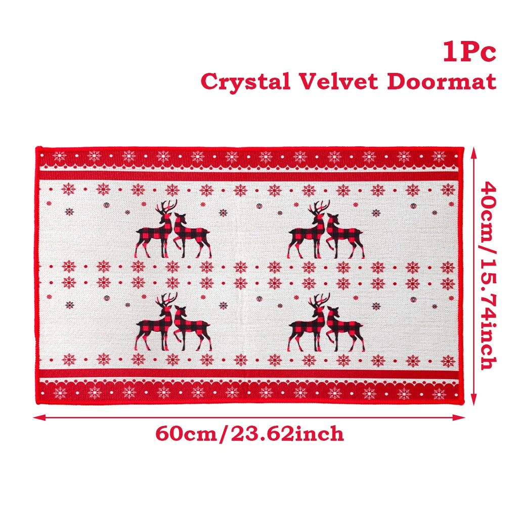 Christmas Door Mat Santa Claus Carpet Merry
