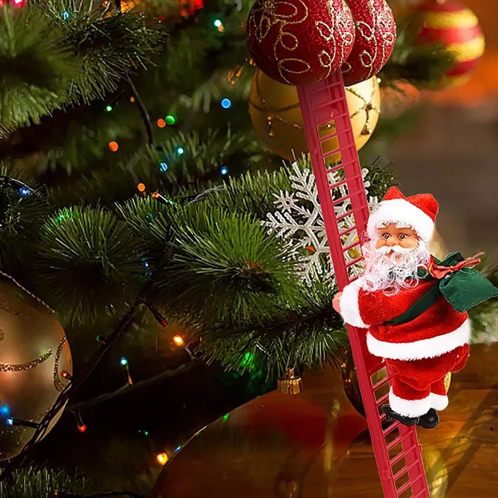 Electric Climbing Ladder Santa Claus Music Doll
