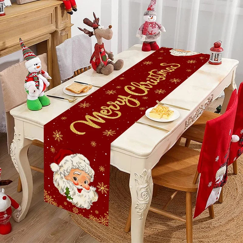Santa Claus Christmas Table Runner Flag Noel