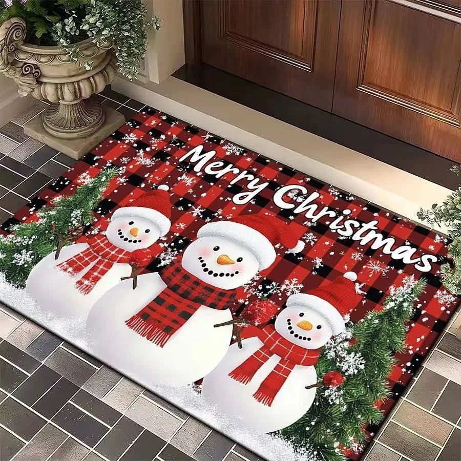 Santa and Reindeer Entryway Mat