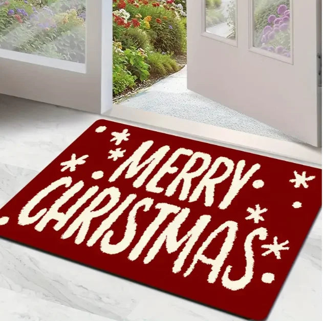 Cheerful Christmas Gnome Door Mat