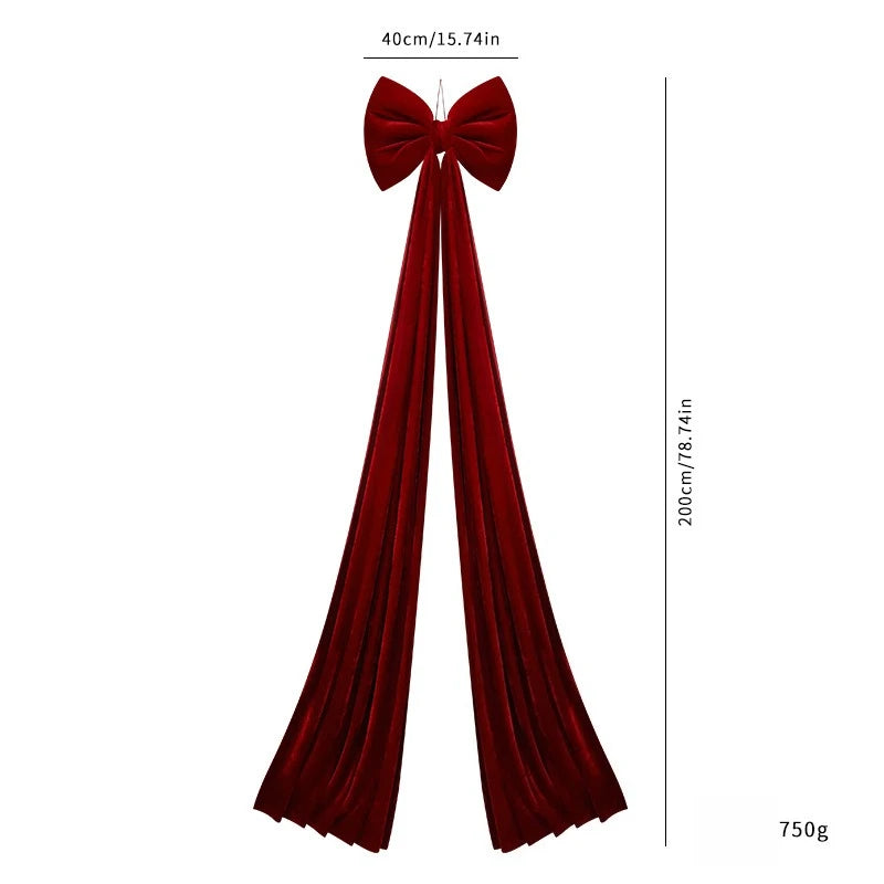 Christmas Bow Red Velvet Tree Toppers Ornament