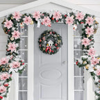 Glitter Artificial Christmas Flowers Merry Tree Ornaments