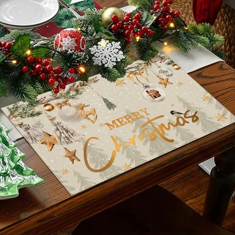 Linen Christmas Tree Placemats