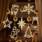 Christmas Snowflake Santa Hanging Battery operated Ornaments