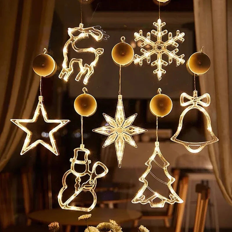 Christmas Snowflake Santa Hanging Battery operated Ornaments