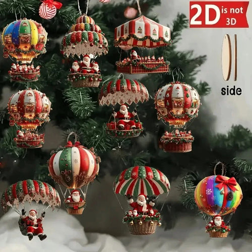 Santa Hot Air Balloon Ornaments
