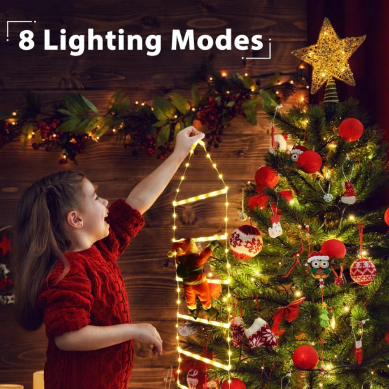 Christmas LED Santa Claus Climbing Ladder Light