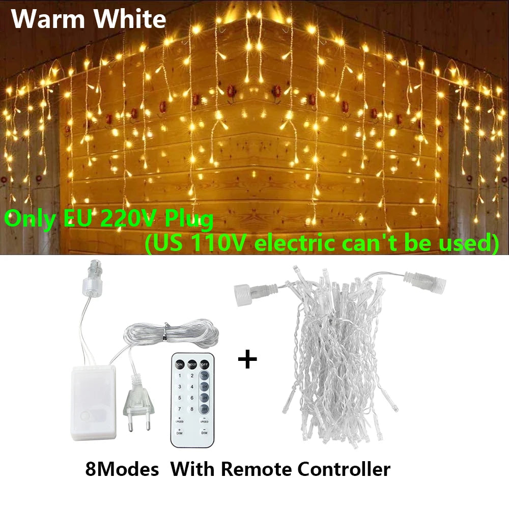 Sparkling Christmas Icicle Lights