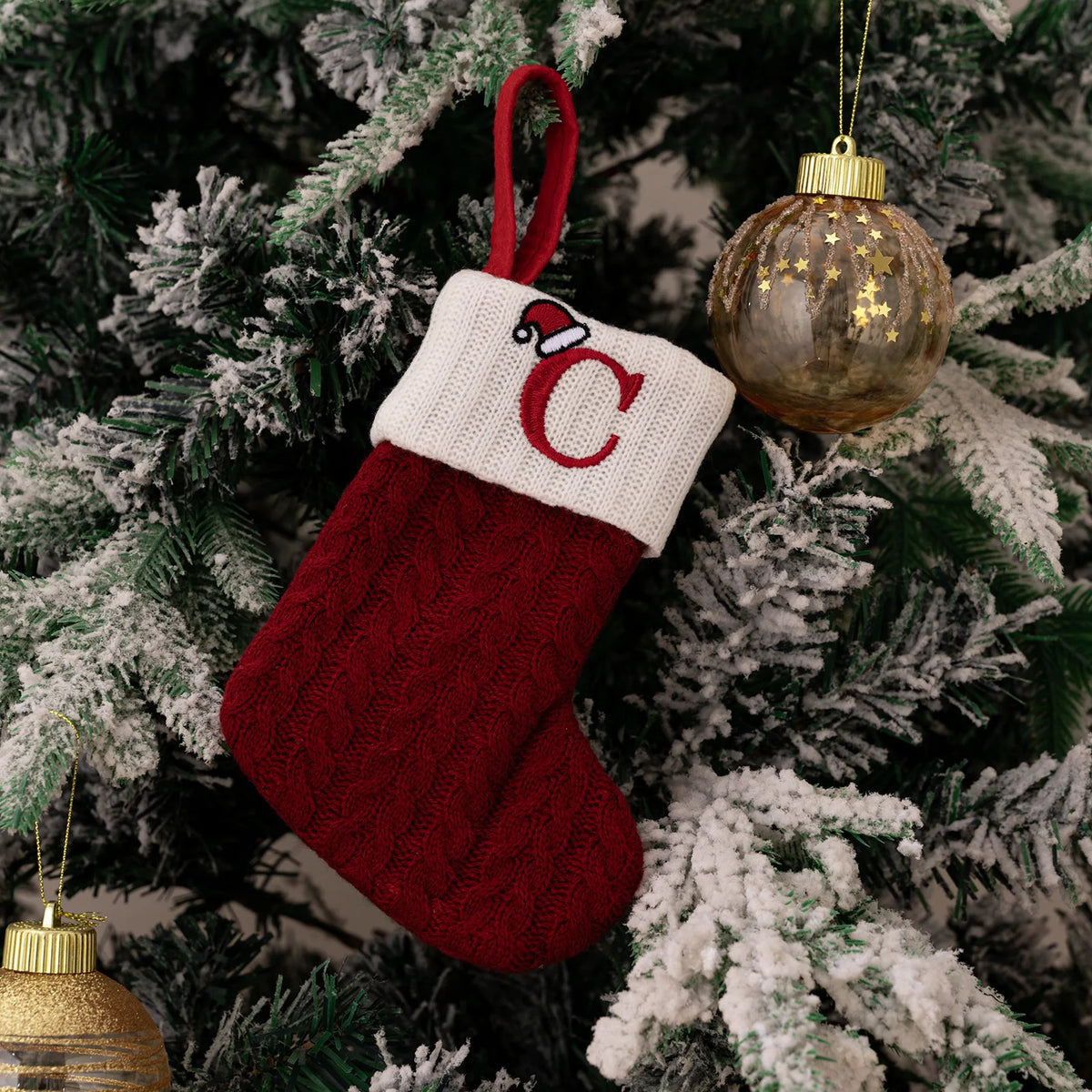 Monogram Christmas Knit Stockings