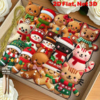 Flat Gingerbread Cat Tree Toppers Christmas Ornaments