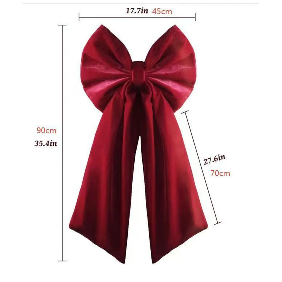 Christmas Bow Red Velvet Tree Toppers Ornament