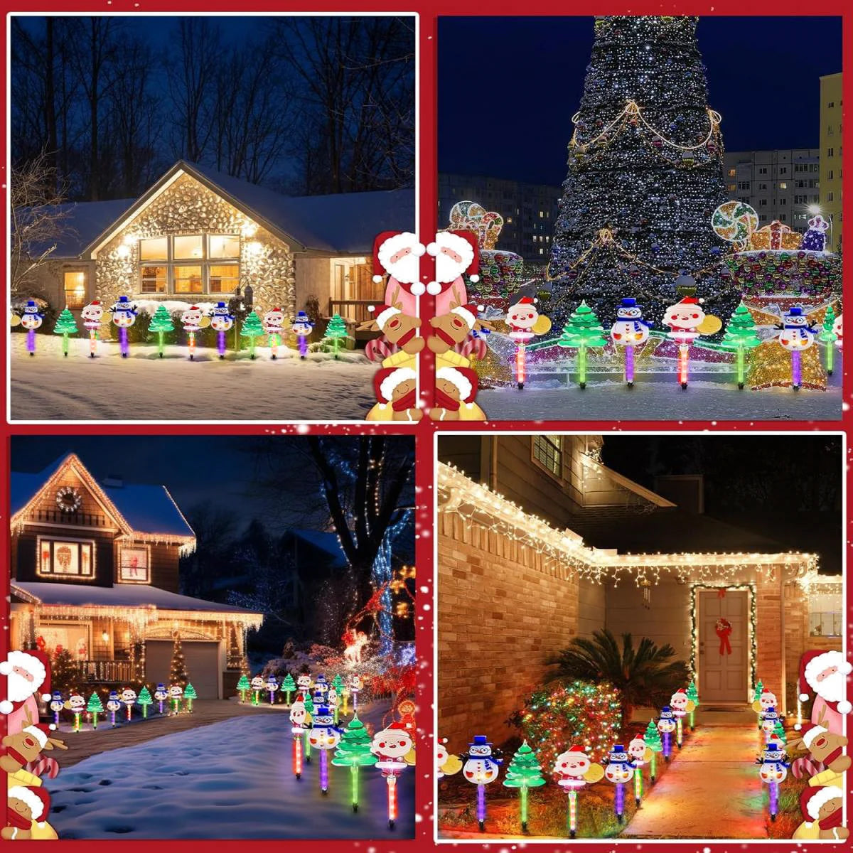 Solar Santa Tree and Reindeer Lights