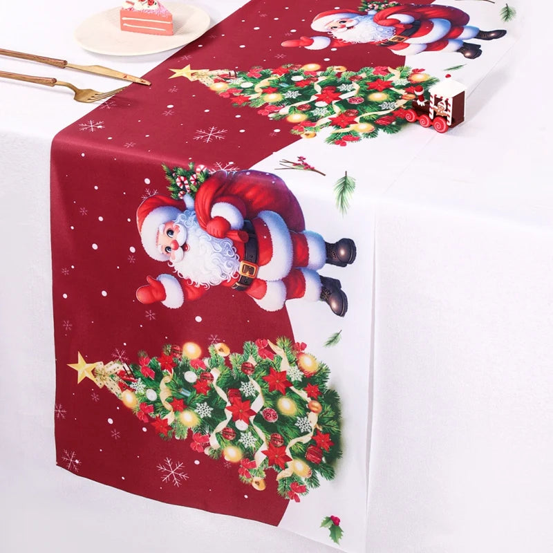 Santa Claus Christmas Table Runner Flag Noel