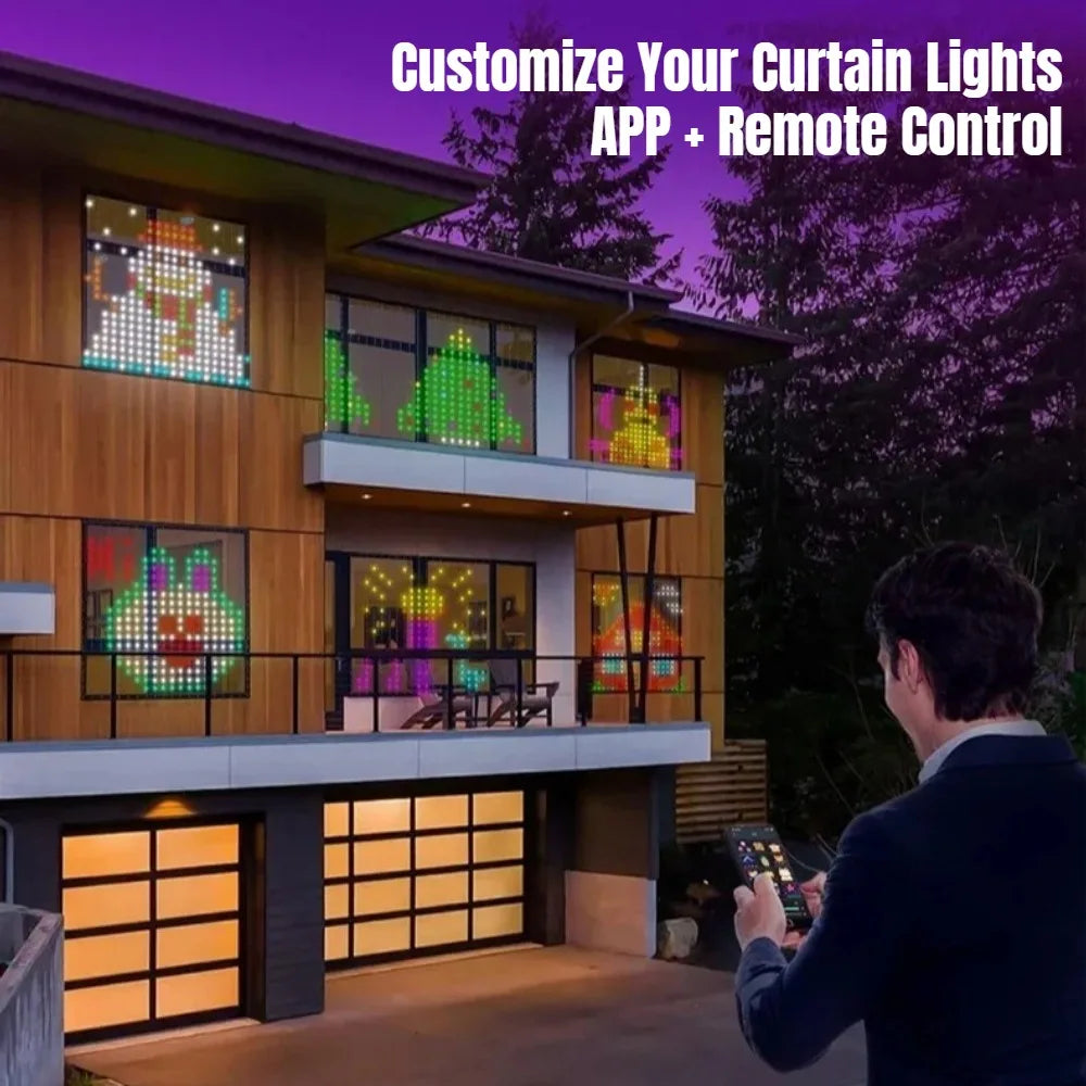 App Controlled Christmas Curtain Lights