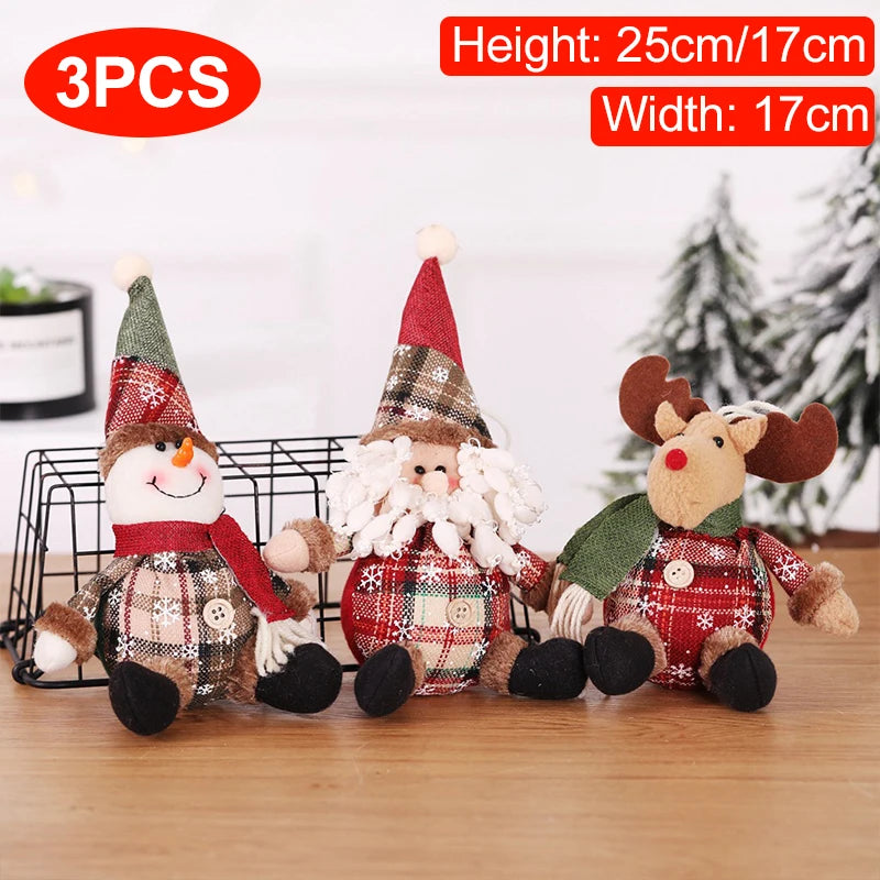 Christmas Dolls Tree Standing Santa, Snowman Reindeer
