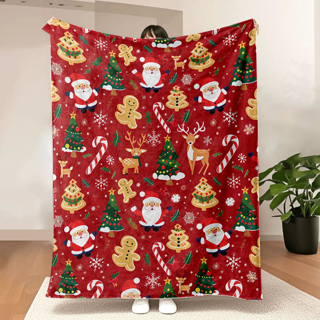 Festive Christmas Santa Throw Blanket