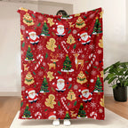 Festive Christmas Santa Throw Blanket