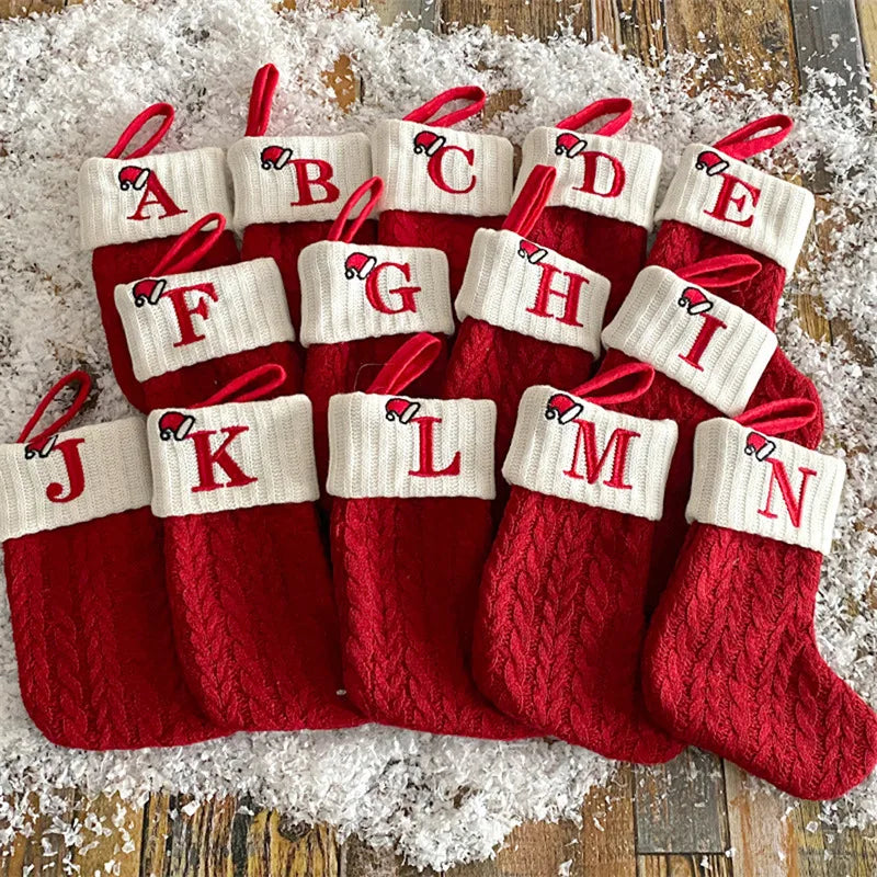 Knit Snowflake Christmas Stockings