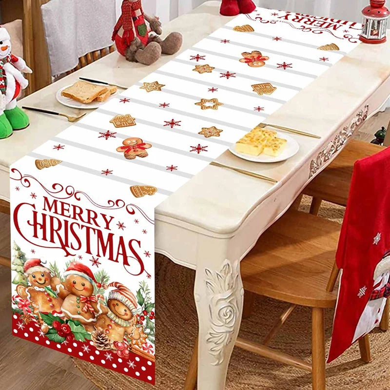 Santa Claus Christmas Table Runner Flag Noel