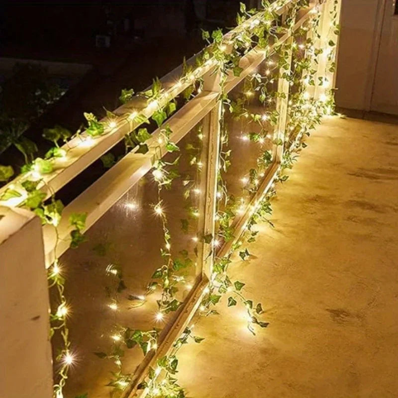 Solar Ivy Leaf Fairy Lights