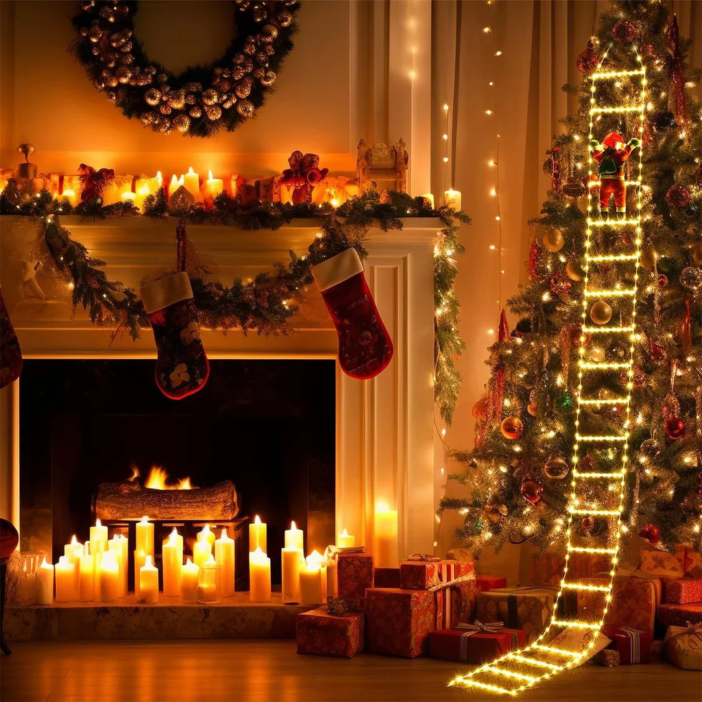 Santa Claus Climbing Ladder Outdoor Christmas Decoration