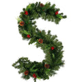 Christmas Garland Wreath With Pinecones Red Berries
