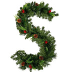 Christmas Garland Wreath With Pinecones Red Berries