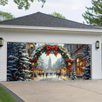 Christmas Winter Scene Garage Door Banner